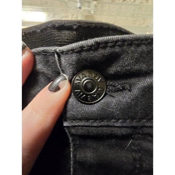 Ava & viv jeans size 24w plus women skinny black dark wash high rise denim - Picture 2 of 5